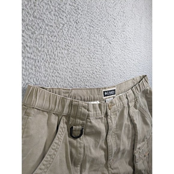 Columbia Shorts Mens Large Cotton Canvas Cargo Trail Hiking Outdoor Beige - Picture 11 of 16
